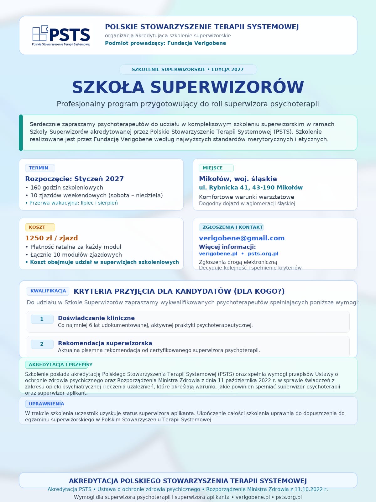 Szkoła Superwizorów Psychoterapii Fundacji Verigobene
